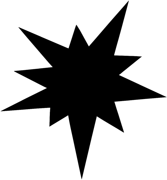 Star splat silhouette vinyl sticker. Customize on line. Stars and Bombs 087-0492